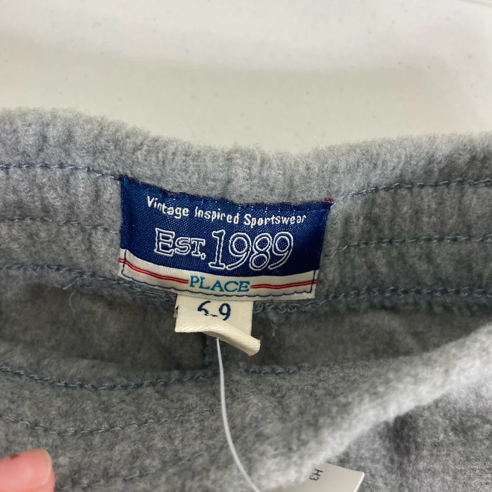 NEW Children’s Place baby unisex navy blue gray soft fleece pull on pants 6-9 mo